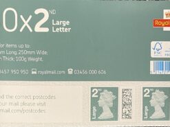 50 x 2nd class large letter green QR coded postage stamps