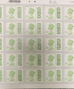 25 x 20p Self Adhesive Stamps, QR barcoded *A make up value* 5% Discount!