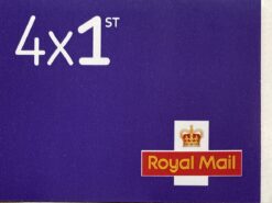 4 x 1st class Purple QR coded self adhesive stamps in booklet