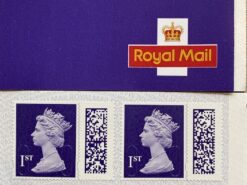 4 x 1st class Purple self adhesive stamps in booklet with QR code