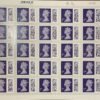 50 x 1st class Purple self adhesive stamps with QR code and on business sheet format
