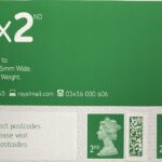 50 x 2nd class green self adhesive postage stamps with QR barcode