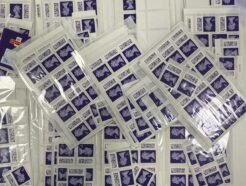1st class purple QR barcoded part sheets