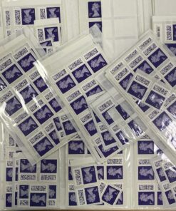 1st class purple QR barcoded part sheets