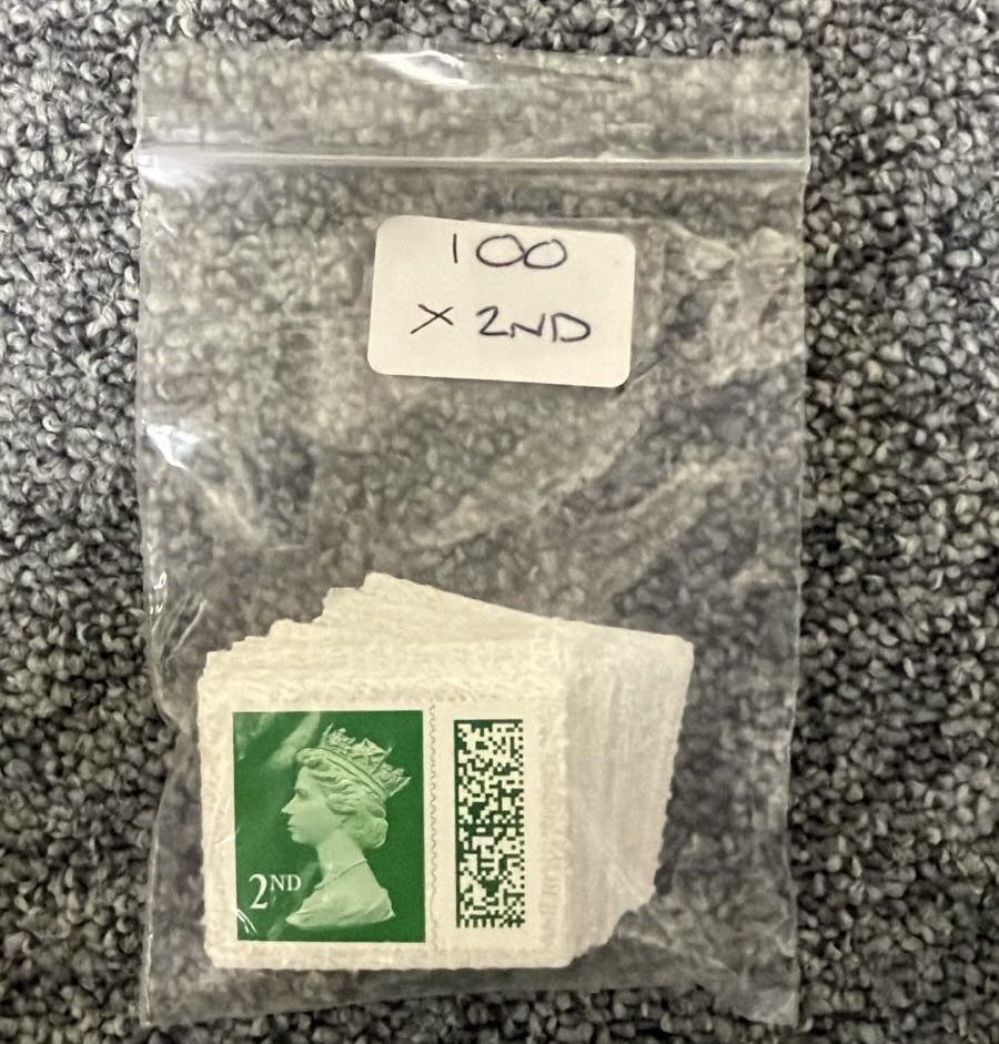 2nd class barcoded postage stamps - individual stamps